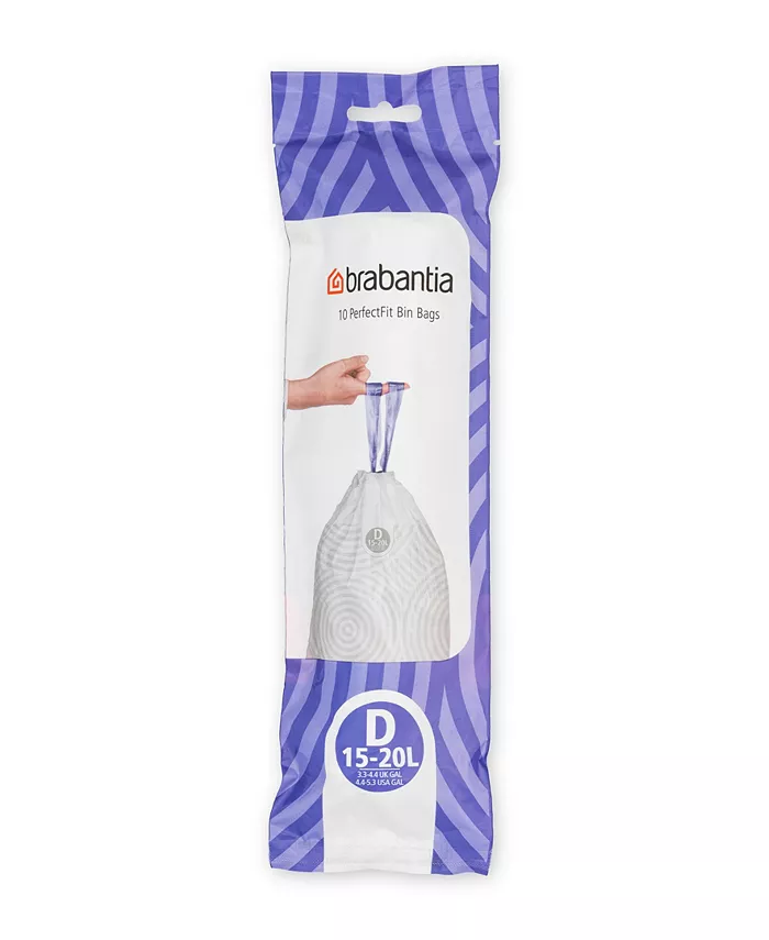 Brabantia Perfectfit Trash Bags， Code D， 4-5.3 Gallon， 15-20 Liter， 120 Trash Bags - Intensery
