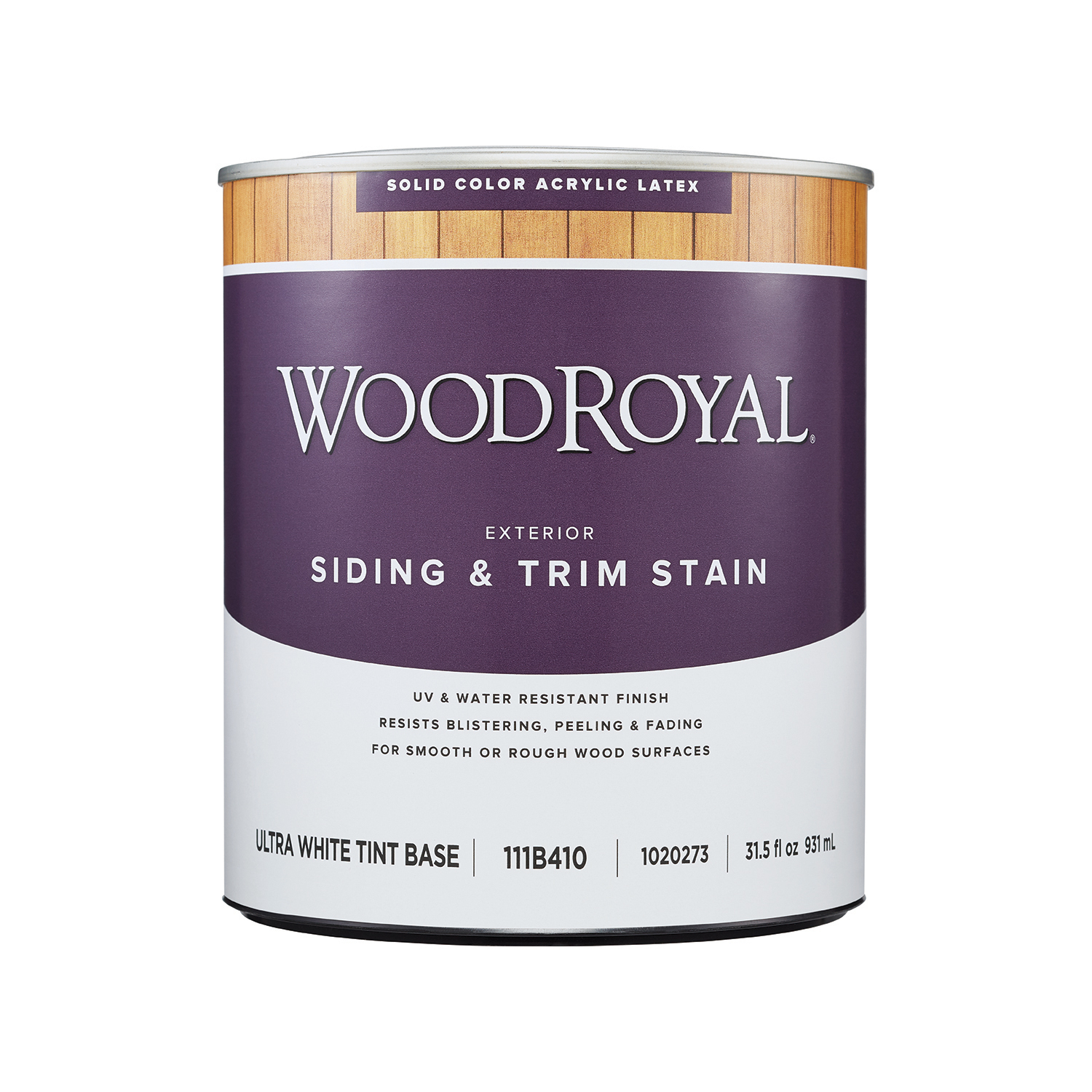 Ace Wood Royal Solid Tintable Flat Ultra White Base Acrylic Latex Siding and Trim Stain 1 qt - Intensery