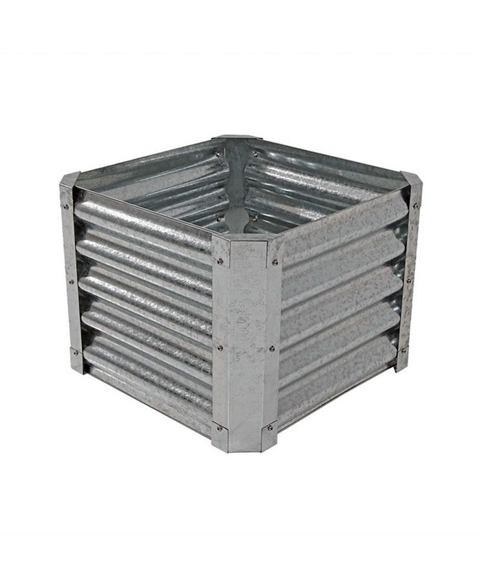 Sunnydaze Decor Galvanized Steel Square Raised Garden Bed - Gray - 22 in - Intensery