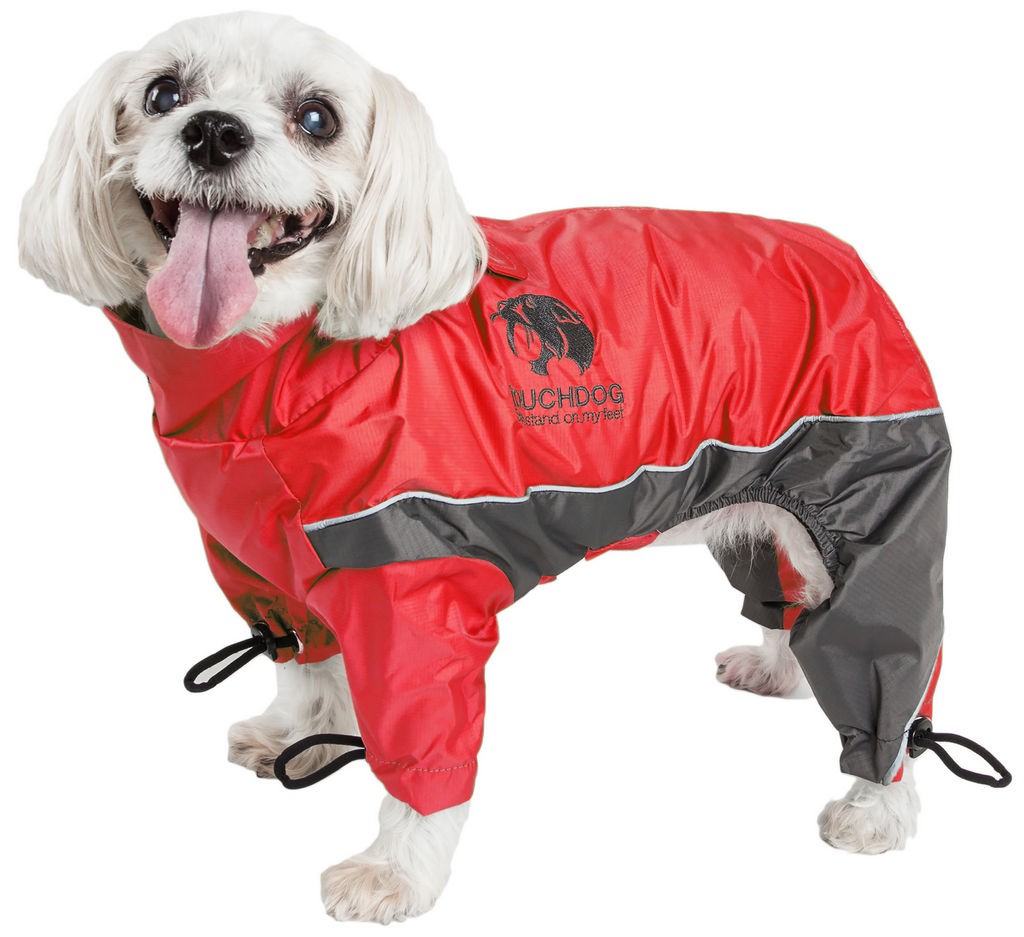 Touchdog Quantum-Ice Full-Bodied Adjustable and 3M Reflective Dog Jacket w/ Blackshark Technology in Red， Charcoal Grey (Small) - Pet Life JKTD3RDSM , - Intensery