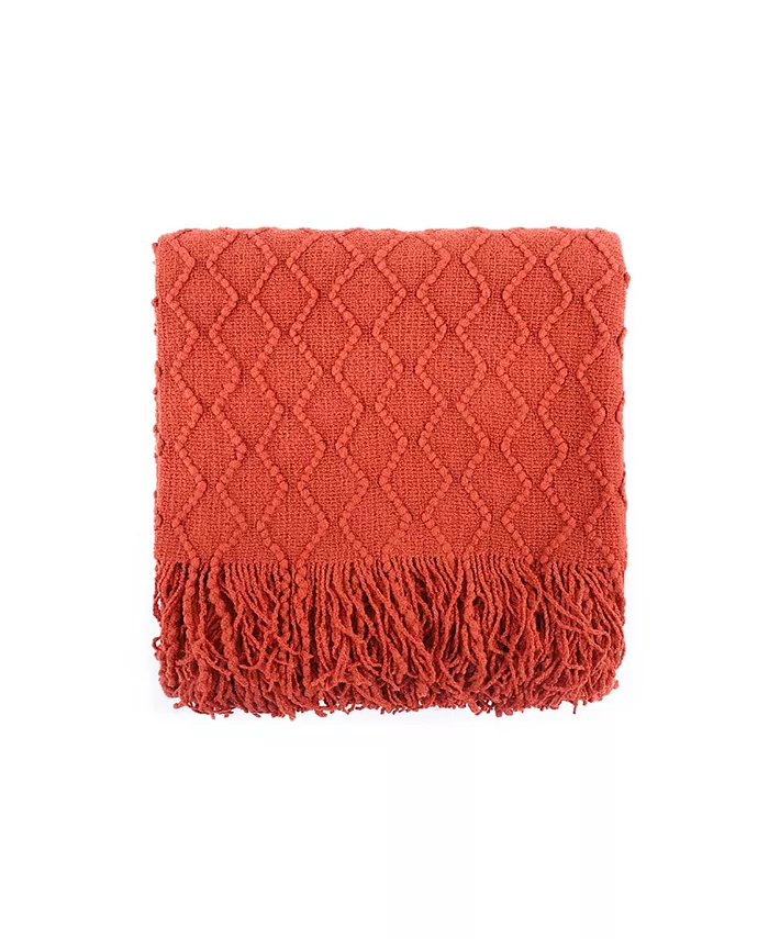 Battilo Textured Solid Soft Sofa Couch Decorative Knit Blanket - Intensery