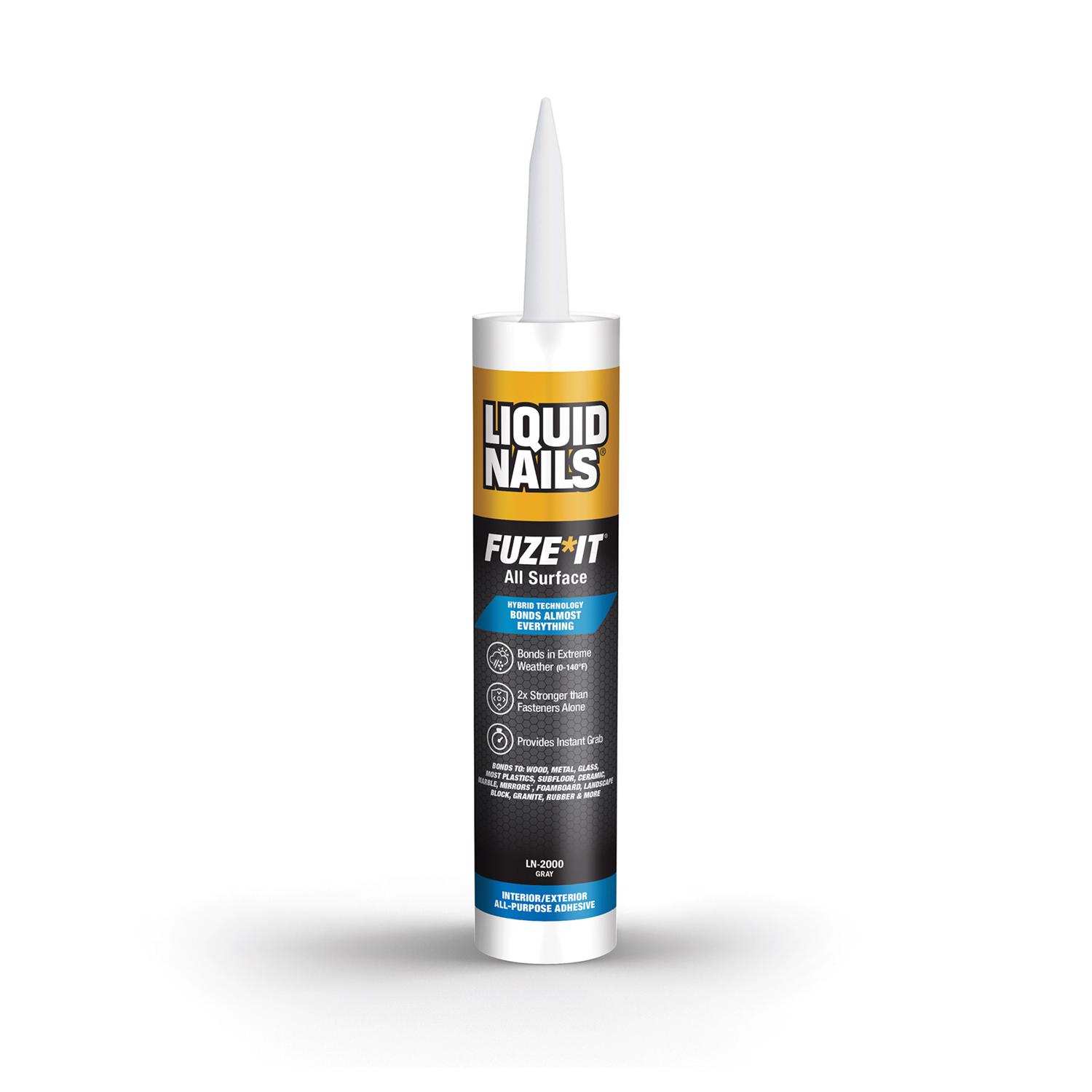 Liquid Nails Fuze-It All Surface High Strength Hybrid Adhesive Adhesive 9 oz - Intensery