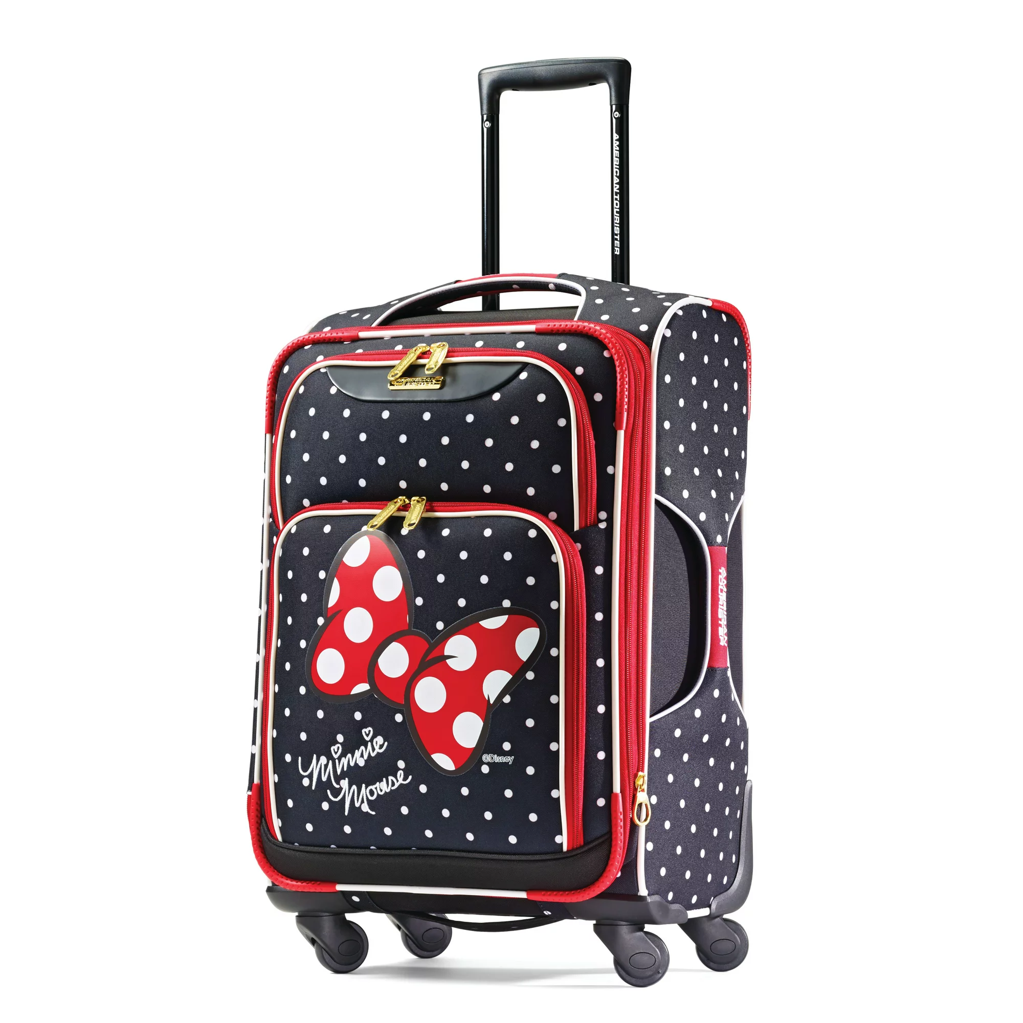 American Tourister Disney Minnie Mouse 21-inch Softside Spinner， Carry-On Luggage， Minnie Bow - Intensery