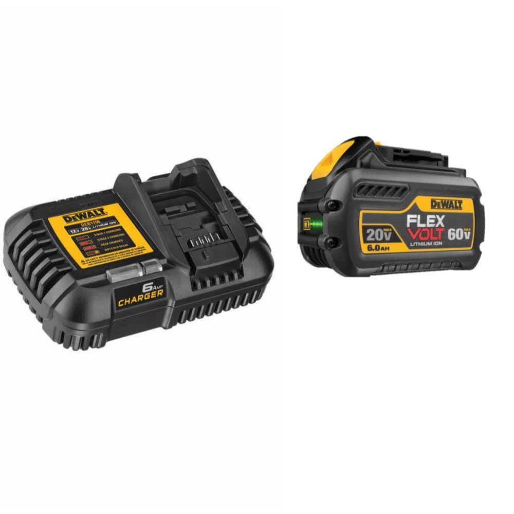 DEWALT FLEXVOLT 20V/60V MAX Lithium-Ion 6.0Ah Battery Pack with 6 Amp Output Charger DCB606C - Intensery