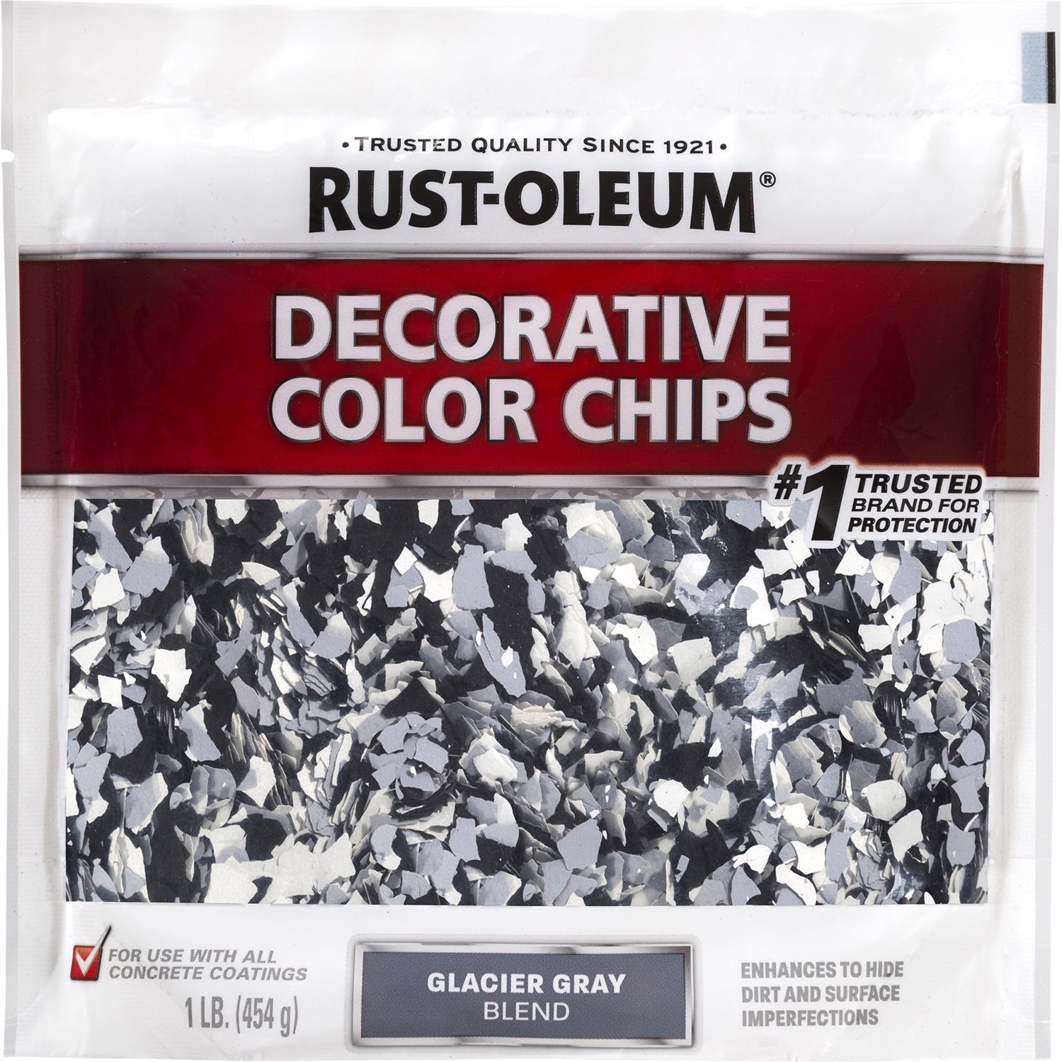 Rust-Oleum EpoxyShield Indoor and Outdoor Glacier Gray Blend Decorative Color Chips 1 lb - Intensery