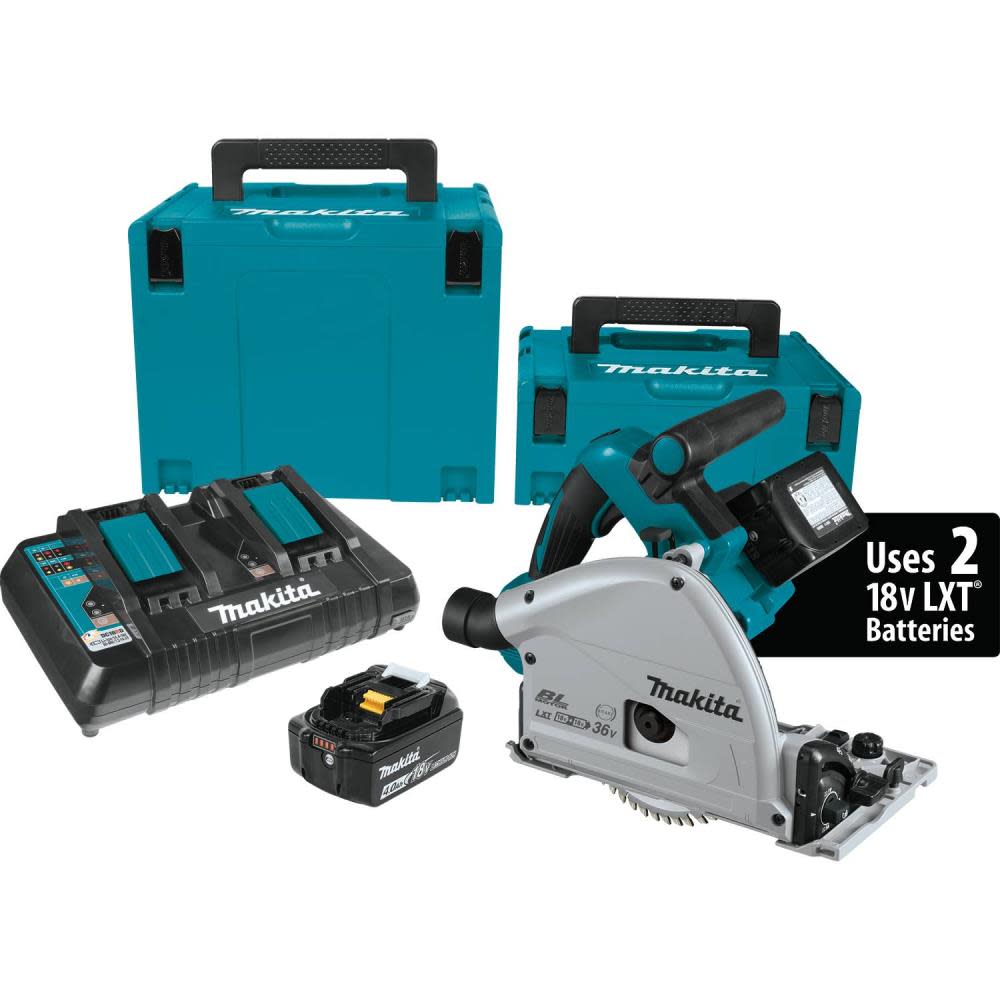 Makita 36V 18V X2 LXT 6 1/2 Plunge Circular Saw Kit Lithium Ion Brushless Cordless - Intensery