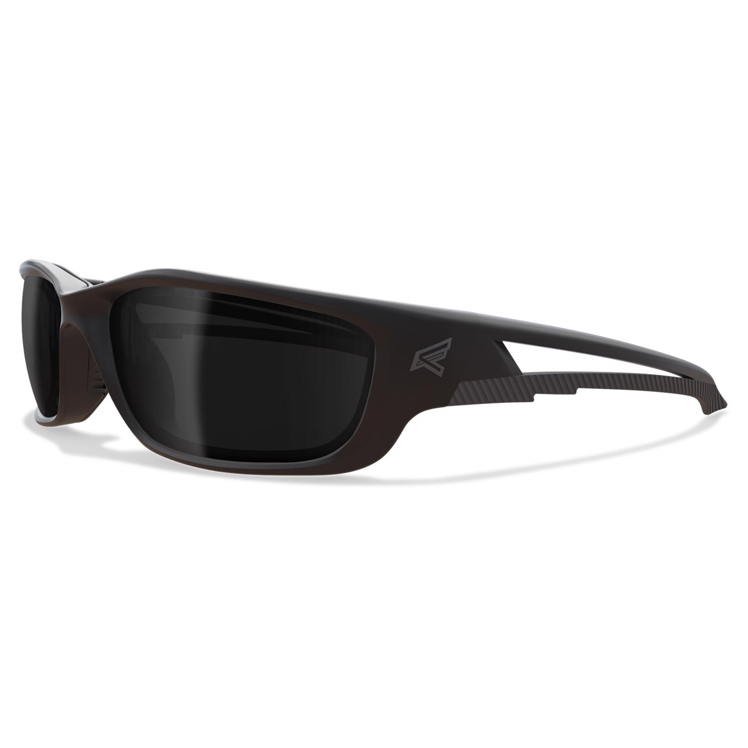 Edge Eyewear Kazbek XL Polarized Safety Glasses Smoke Lens Black Frame 1 pk - Intensery