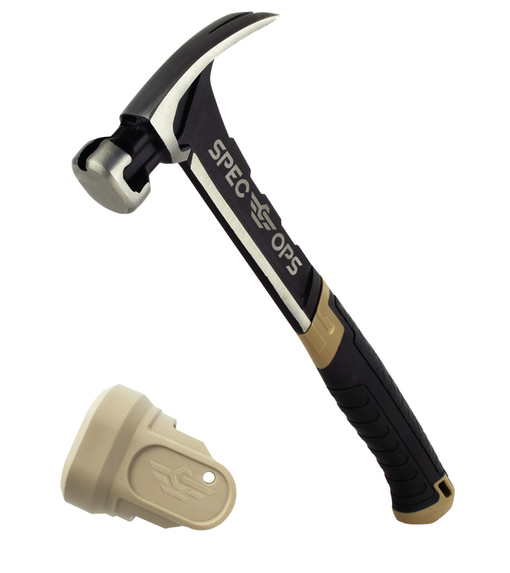 Spec Ops 20oz Smooth Face Rip Claw Hammer Soft Mallet Cap Steel Handle - Intensery