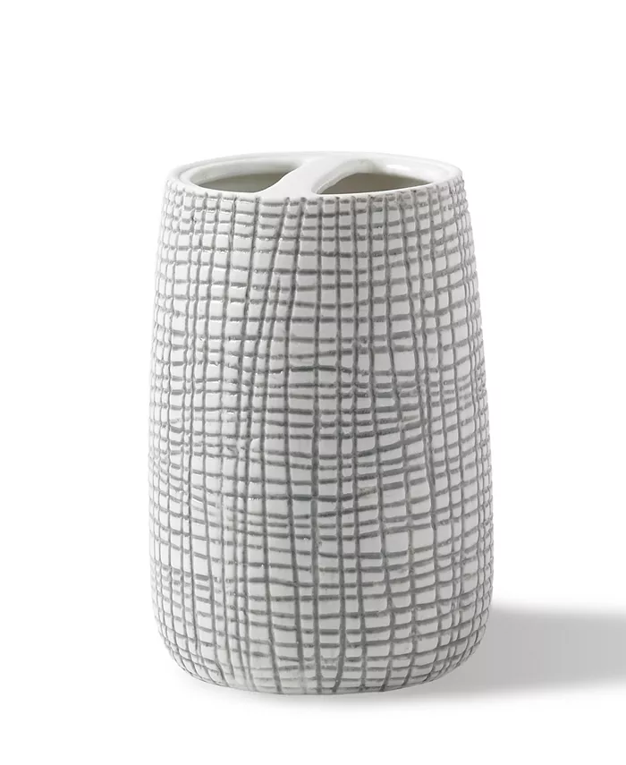 Cassadecor Cestino Embossed Porcelain Toothbrush Holder - Intensery