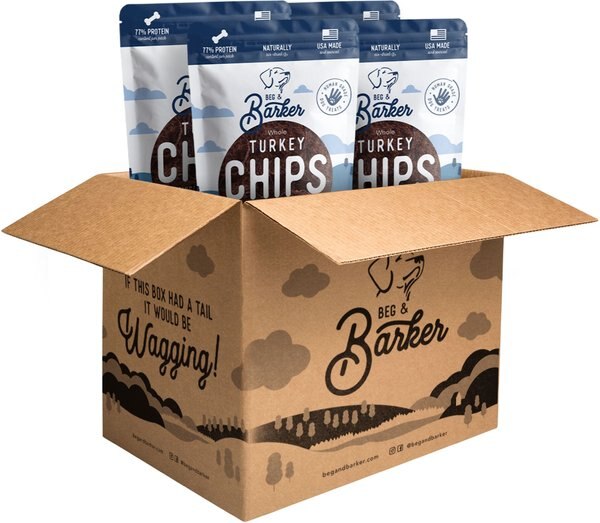 Beg and Barker Whole Turkey Chips Natural Single Ingredient Dog Treats， 3.5-oz， case of 4 - Intensery