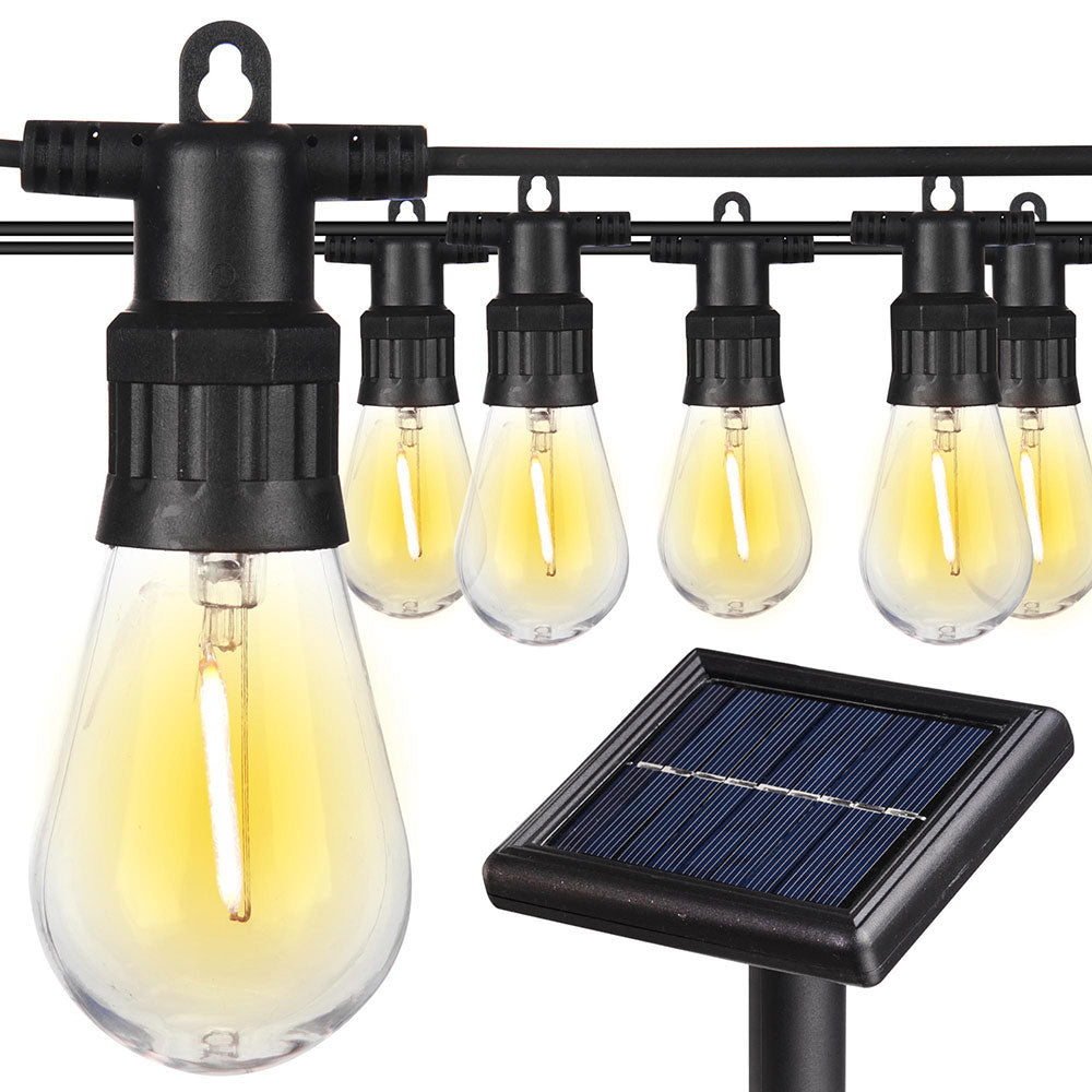 48ft Outdoor Solar LED Light with 15 Bulbs Waterproof - Intensery