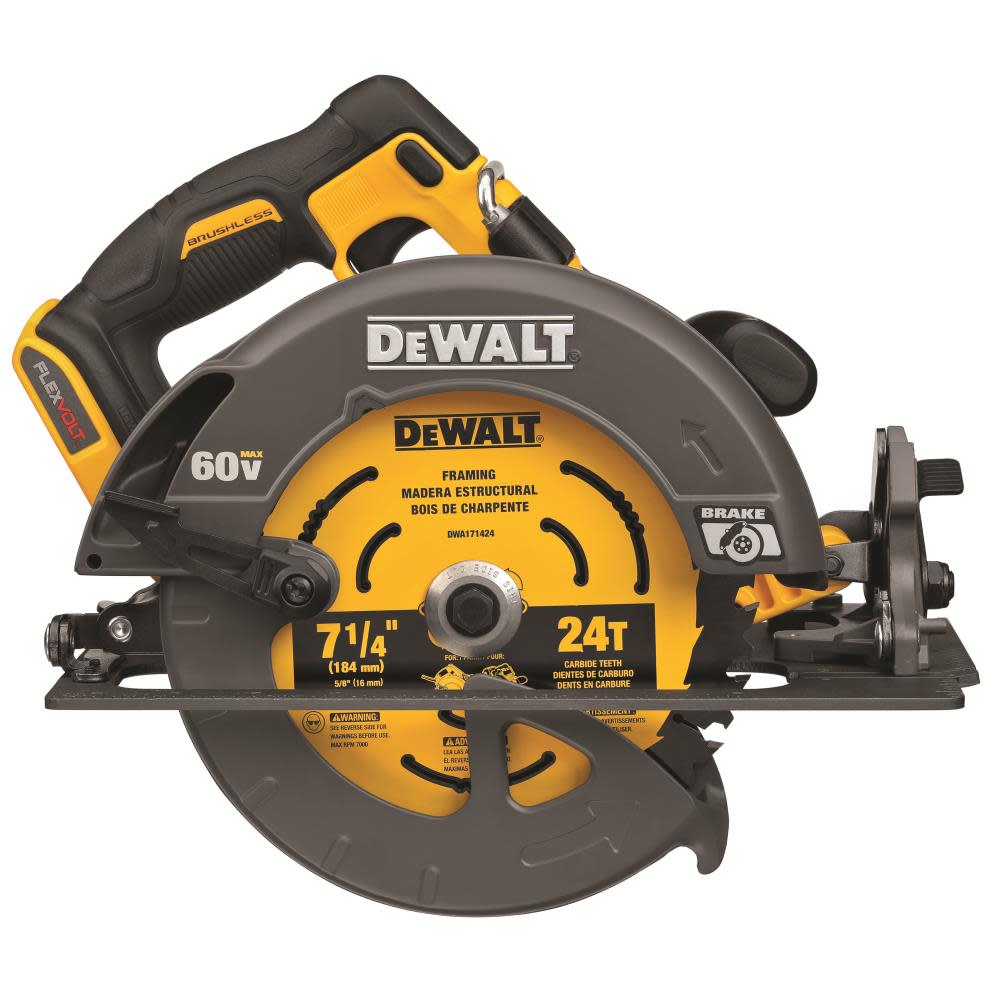 FLEXVOLT® 60V MAX* Brushless  7-1/4 in. Cordless Circular Saw with Brake (Tool Only) - Intensery
