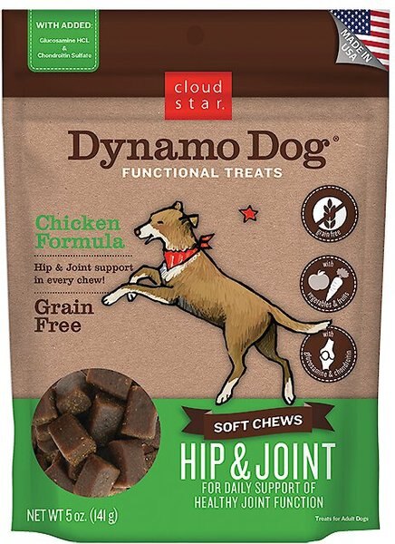 Cloud Star Dynamo Dog Hip and Joint Soft Chews Chicken Formula Grain-Free Dog Treats - Intensery