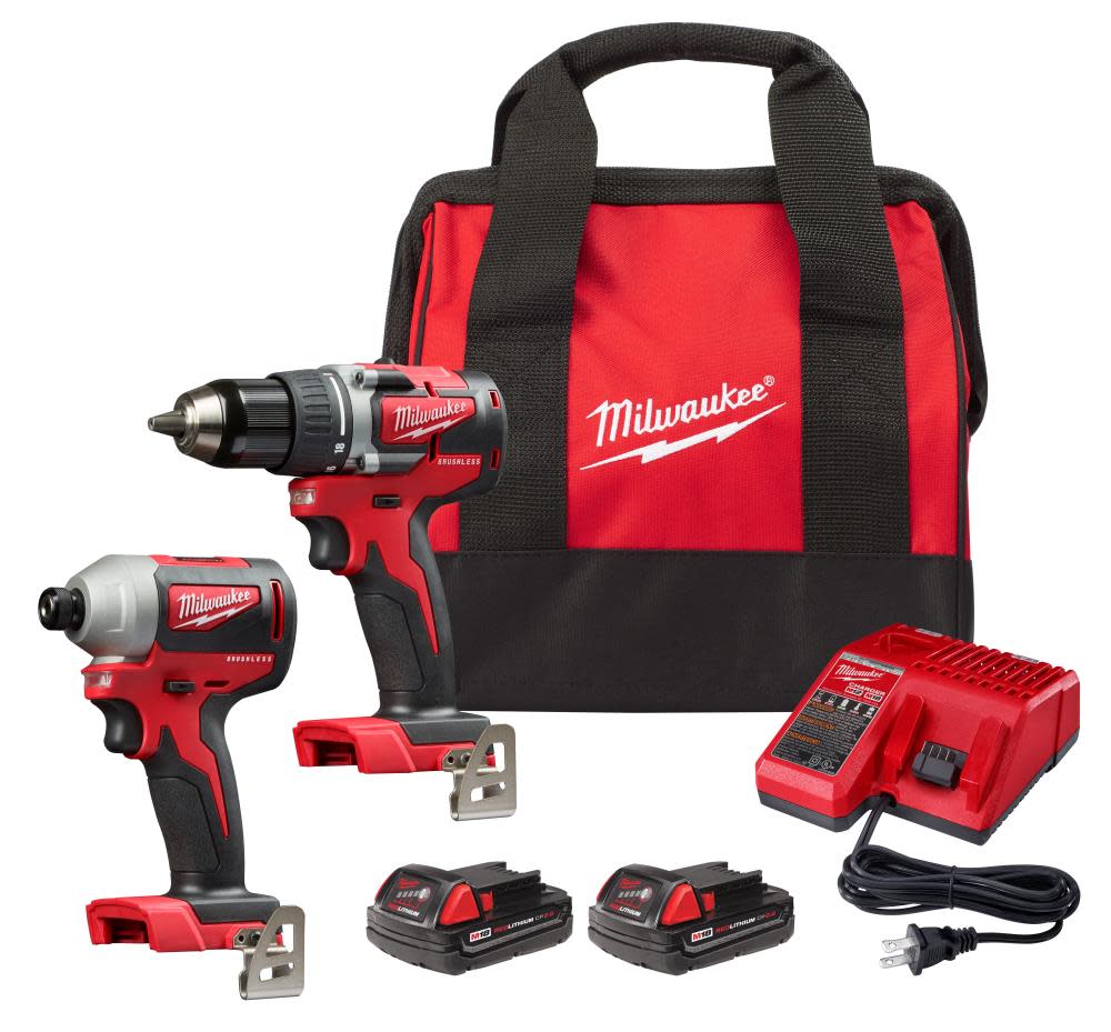 Milwaukee M18 Compact Brushless Drill Driver/Impact Driver Combo Kit 2892-22CT from Milwaukee - Intensery