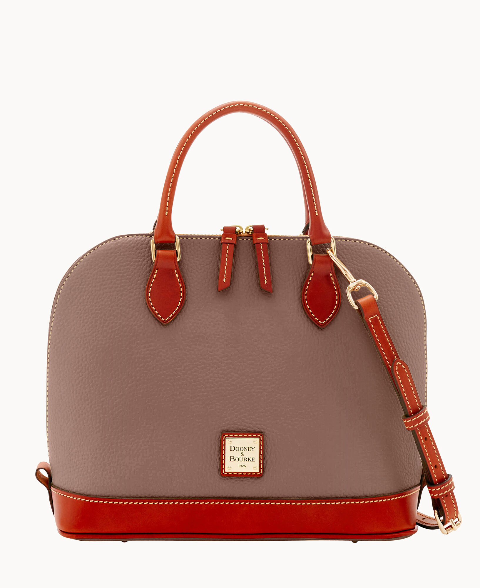 Pebble Grain Zip Zip SatchelBlack - Intensery
