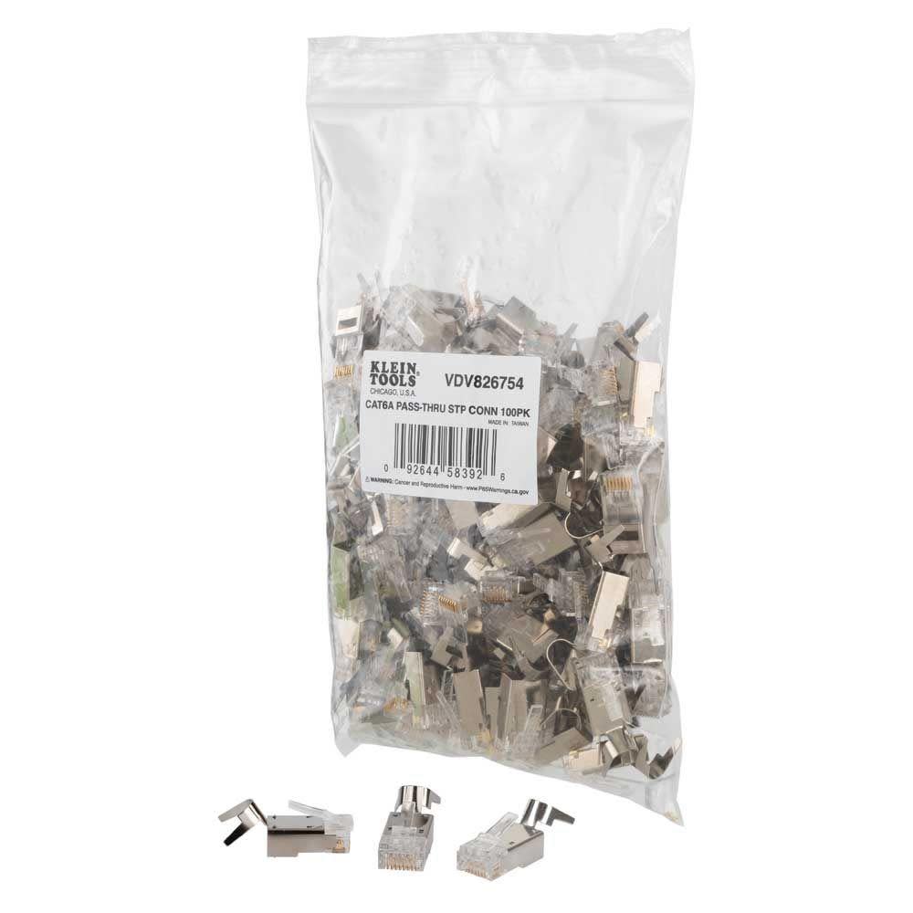 Klein CAT6A STP Pass Thru Plug 100pk - Intensery