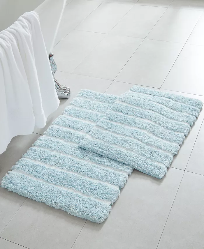 Lavender and Sage Heathered Microfiber 2-Pc. Bath Rug Set - Intensery