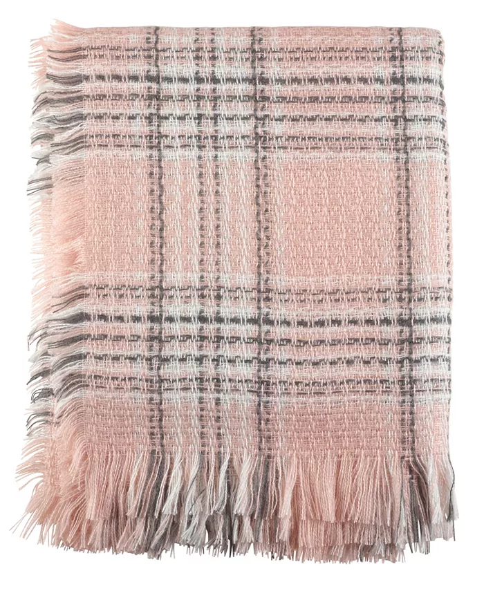 Saro Lifestyle Fringe Hem Plaid Throw - Intensery