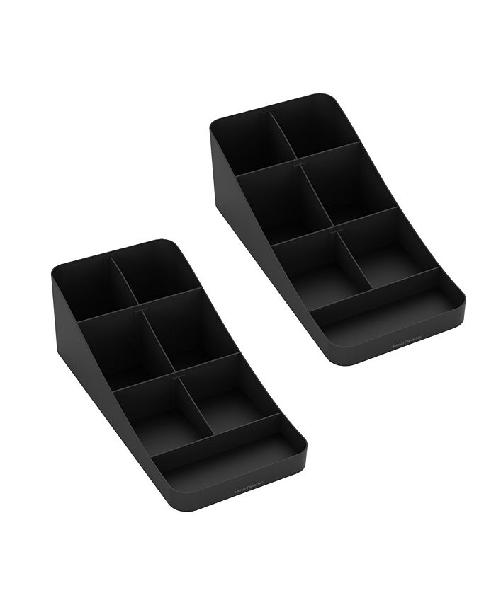 Mind Reader Anchor Collection， 7-Compartment Coffee Cup and Condiment Dispenser， Countertop Organizer， Set of 2 - Intensery