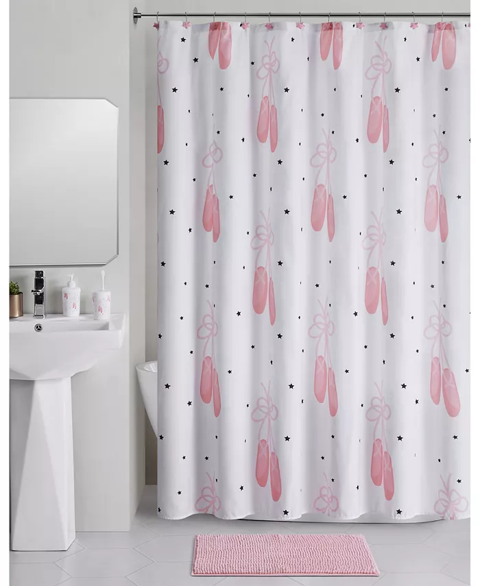 Olivia Finn Olivia Finn Ballet Pink Shower Curtain Bath Set， 16 Pieces - Intensery