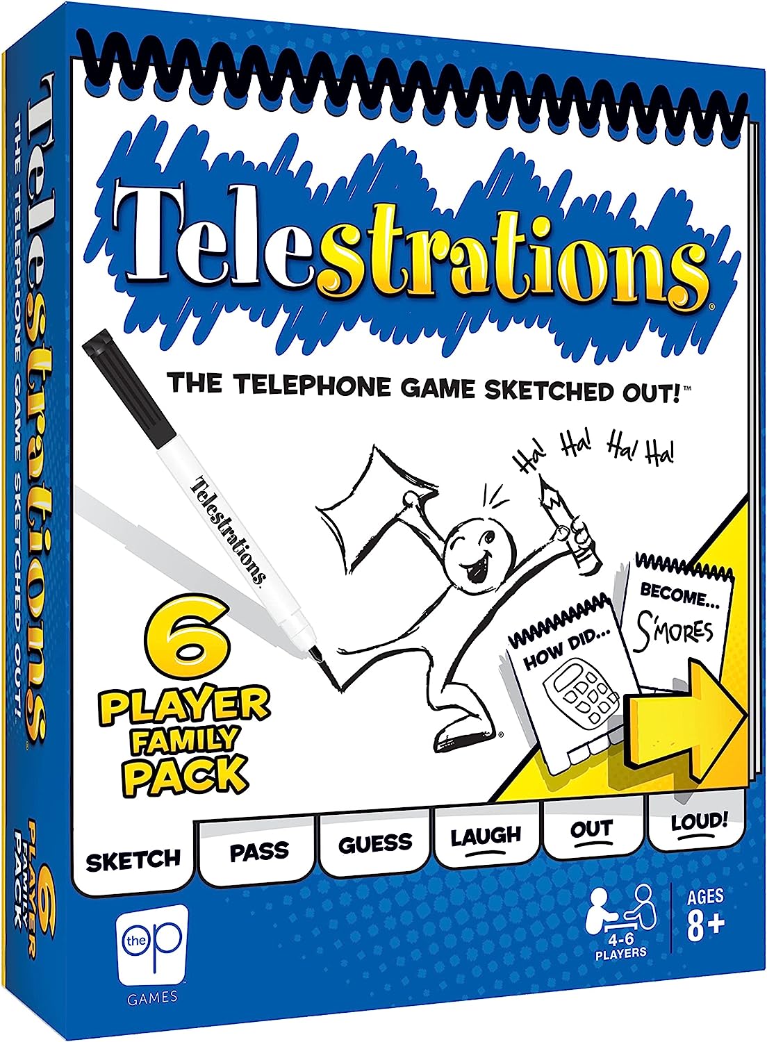 Telestrations 6 Player Family Pack Party Board Game - Intensery