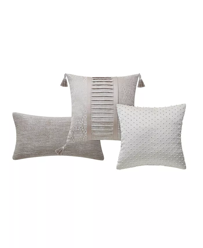 Waterford CLOSEOUT! Cambrie Textured Reversible 3 Piece Decorative Pillow Set - Intensery