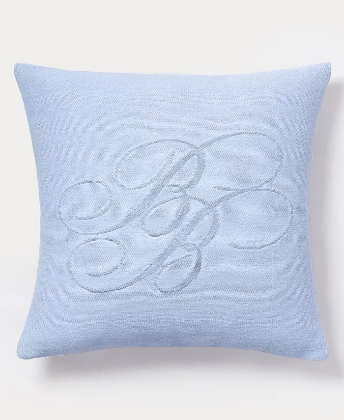Brooks Brothers BB Monogram Decorative Cotton Pillow， 18x18