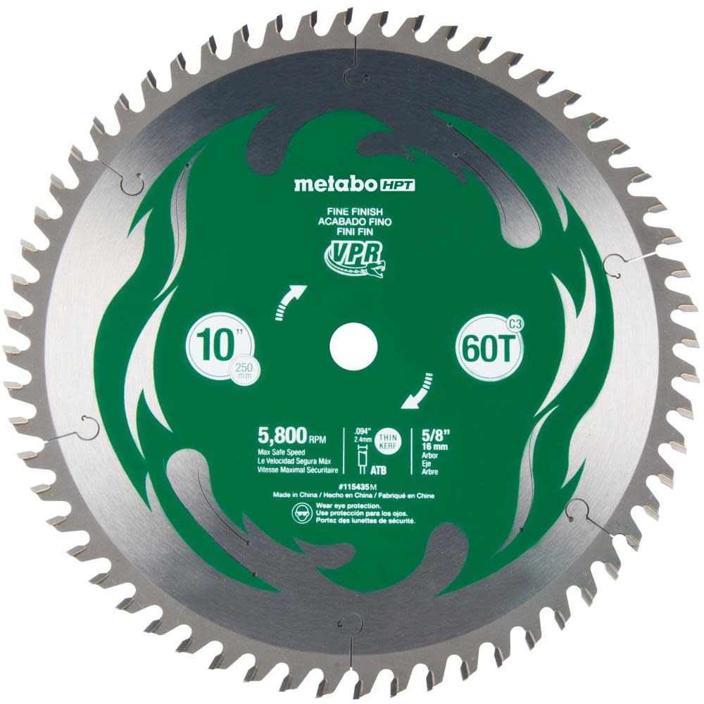 Metabo HPT VPR 10 60T Carbide Miter Saw Blade - Intensery