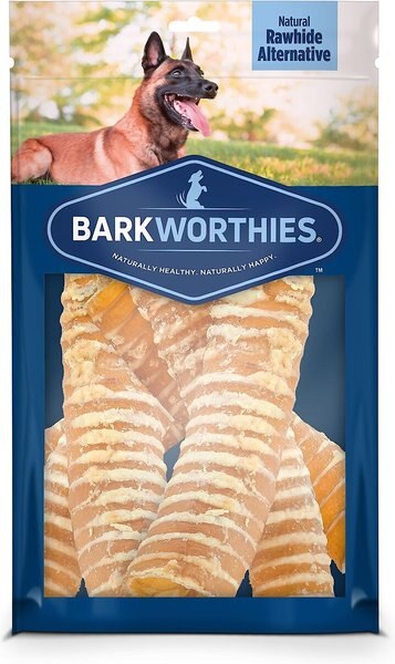 Barkworthies Beef Trachea Dog Chew， 1-lb bag - Intensery