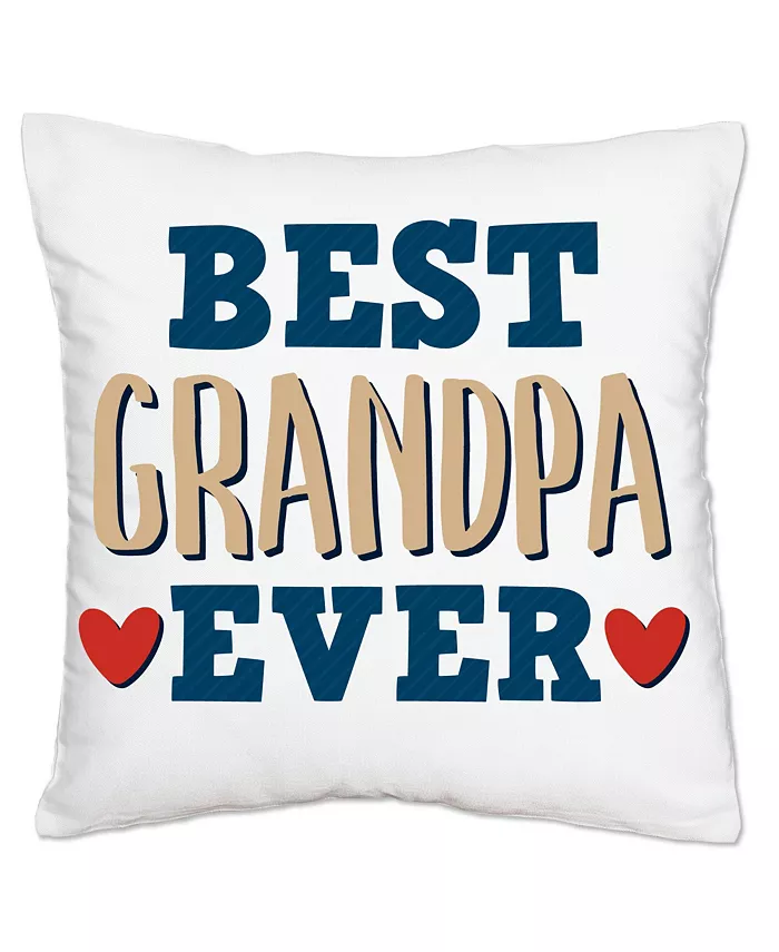 Big Dot of Happiness Grandpa， Happy Father's Day Home Decorative Canvas Throw Pillow Cover 16 x 16 In - Intensery
