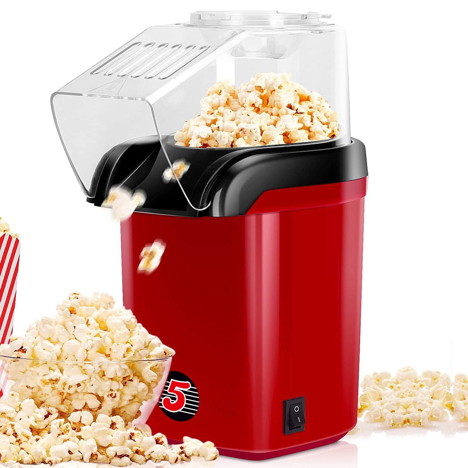 5Core Popcorn Machine Hot Air Electric Popper Kernel Corn Maker Bpa Free No Oil POP R - Intensery