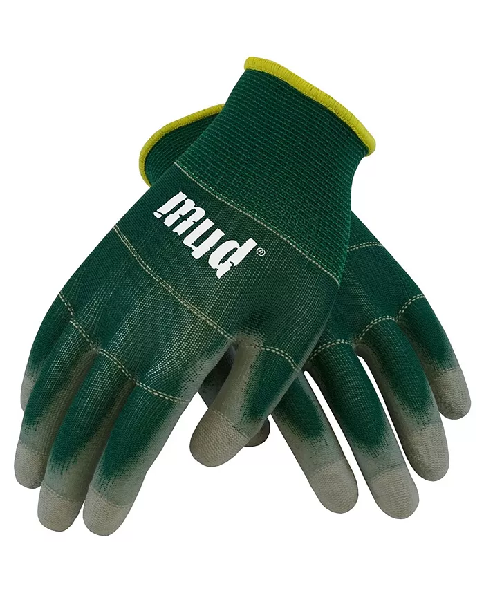 Mud Gloves Safety Works 028C L Smart Mud Glove w Polyurethane Coating， Large， Cucumber - Intensery