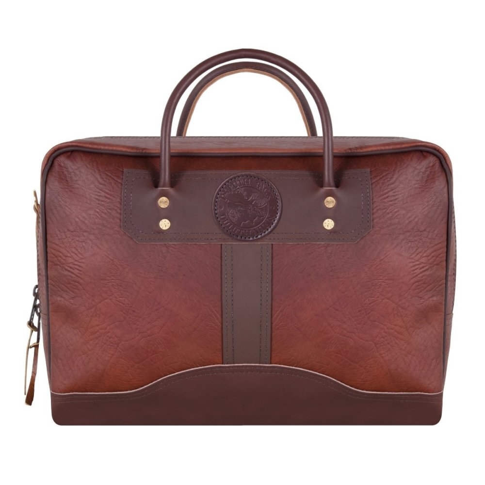 14 Liter Capacity Brown Travelerand#8217;s Medium Bison Leather Briefcase - Intensery