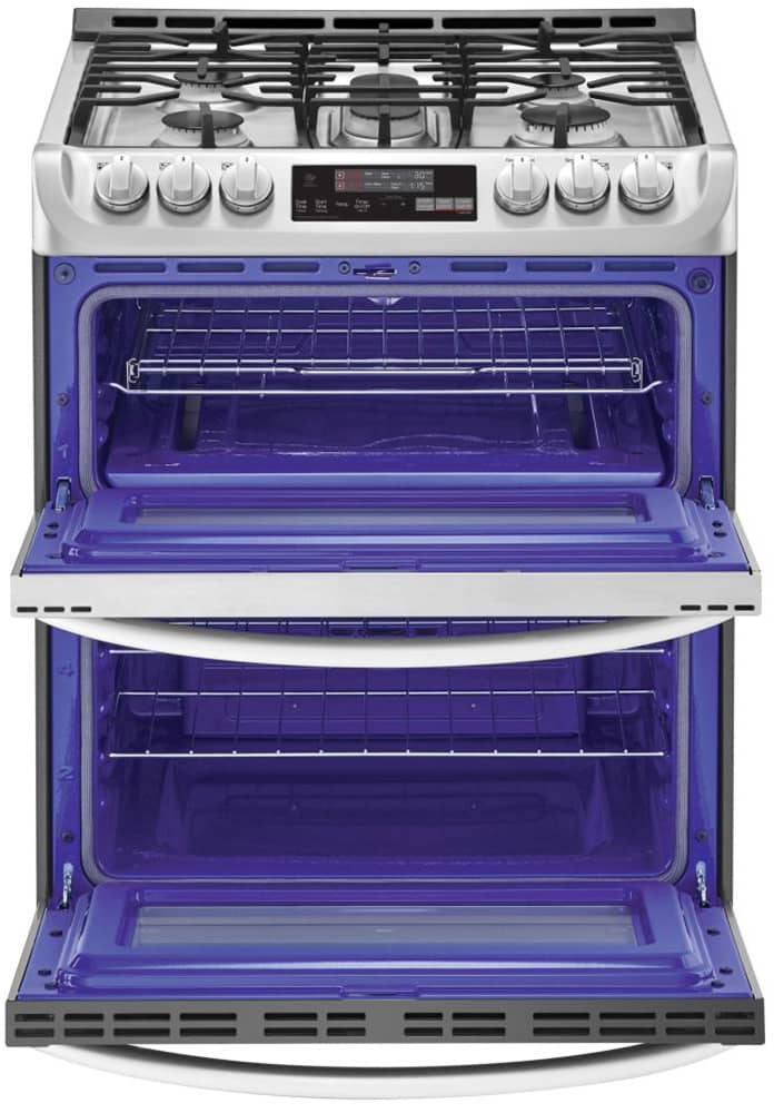 LG 6.9 Cu. Ft. PrintProof Stainless Steel Smart Double Oven Slide-In Gas Range With ProBake Convection and EasyClean - Intensery