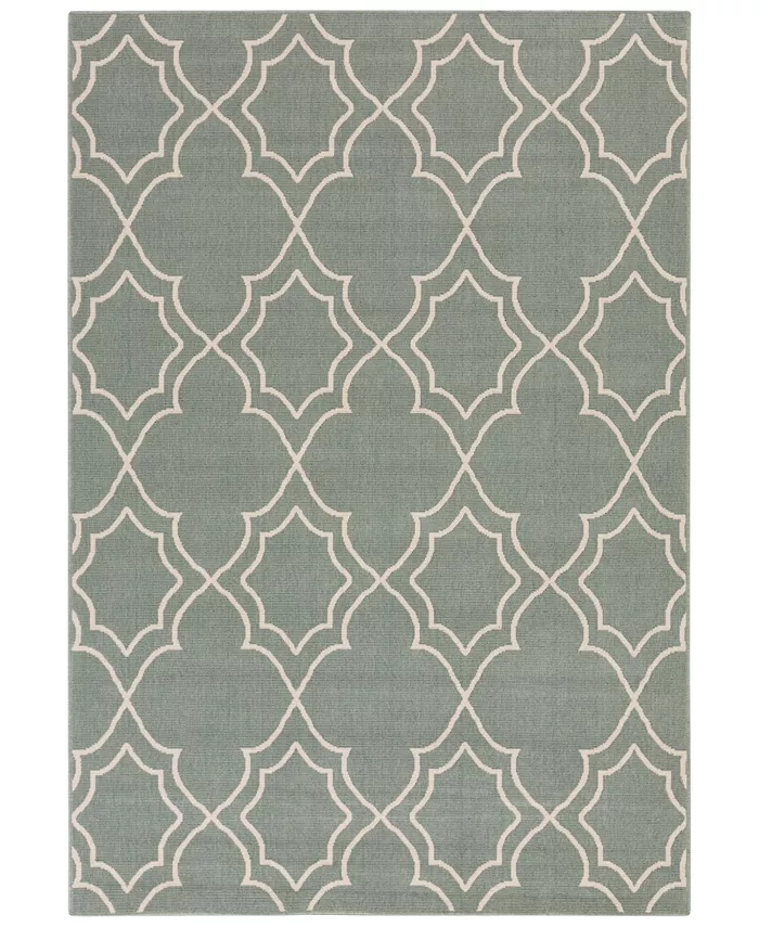 Surya Alfresco ALF-9589 Sage 6' x 9' Area Rug， Indoor Outdoor - Intensery