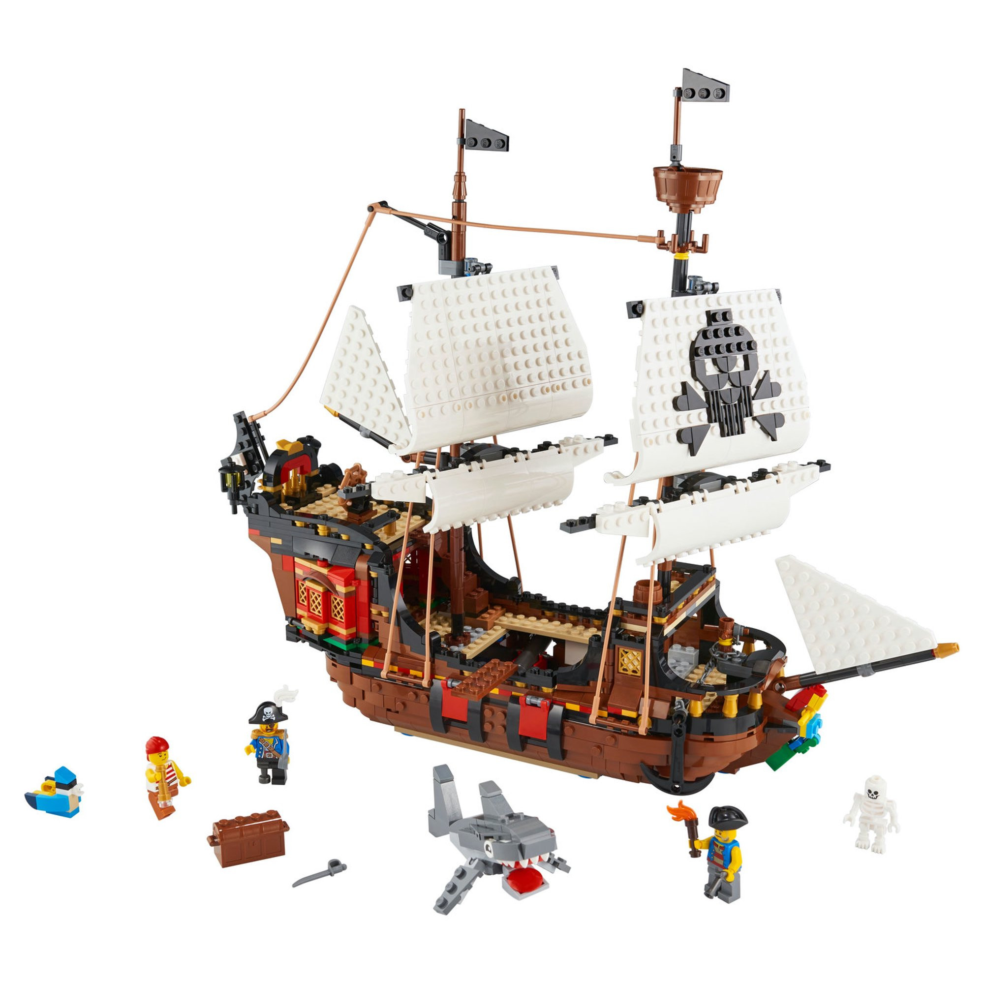Lego Creator 3-In-1 Pirate Ship 31109 Toy Building Set for Kids Age 9+ (1，260 Pieces) - Intensery