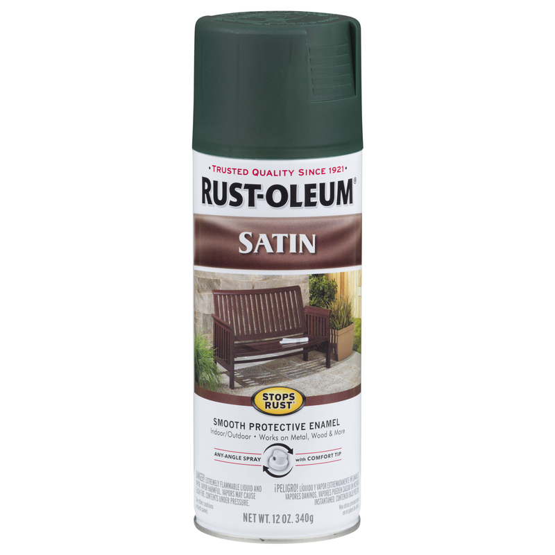 Rust-Oleum Stops Rust Satin Dark Hunter Green Protective Enamel Spray Paint 12 oz - Intensery