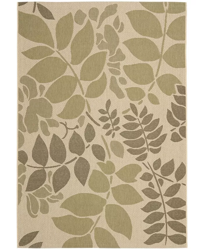 Safavieh Courtyard Cream and Green 8' x 11' Outdoor Area Rug - Intensery