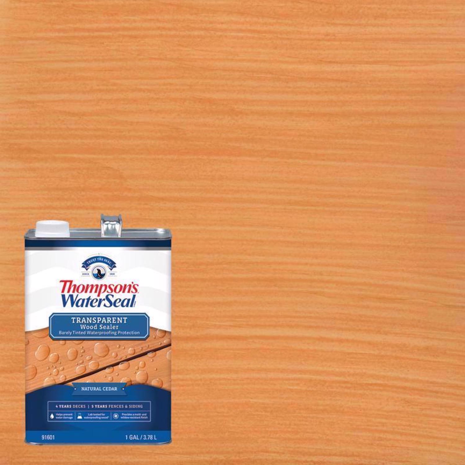 Thompson\u0027s WaterSeal Transparent Natural Cedar Waterproofing Wood Stain and Sealer 1 gal - Intensery