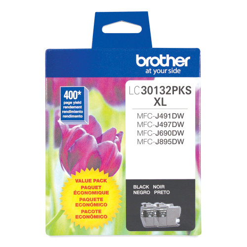Brother LC30132PKS High-Yield Ink， 400 Page-Yield， Black， 2/Pack - Intensery