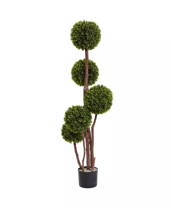 Nearly Natural 4' Boxwood UV-Resistant Indoor Outdoor Topiary Tree - Intensery