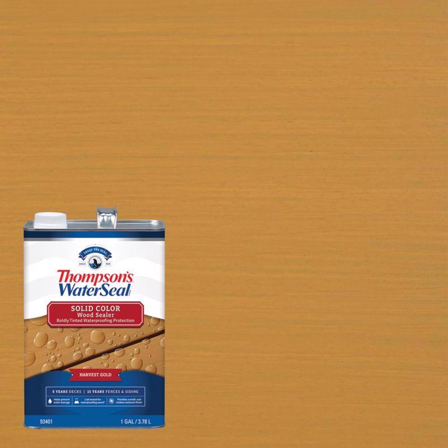 Thompson\u0027s WaterSeal Wood Sealer Solid Harvest Gold Waterproofing Wood Sealer 1 gal - Intensery