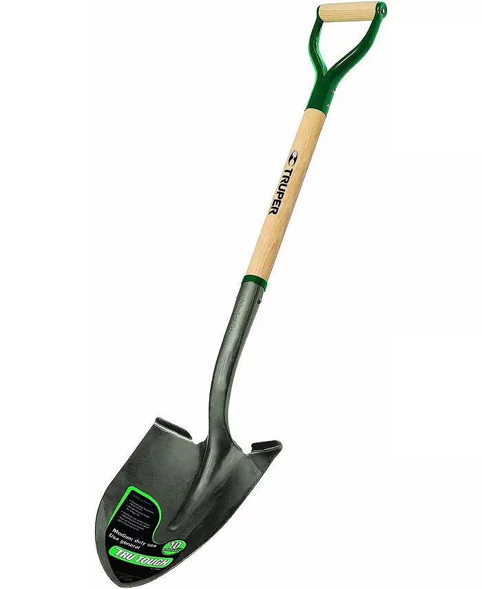 Truper Garden Pro Round Point Shovel with Off-Set Cushioned D-Handle， 30 Inch - Intensery