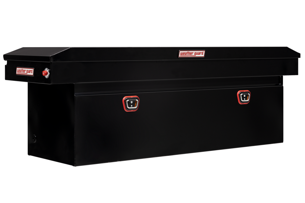 Weather Guard Saddle Truck Tool Box Steel Full Deep Gloss Black - Intensery