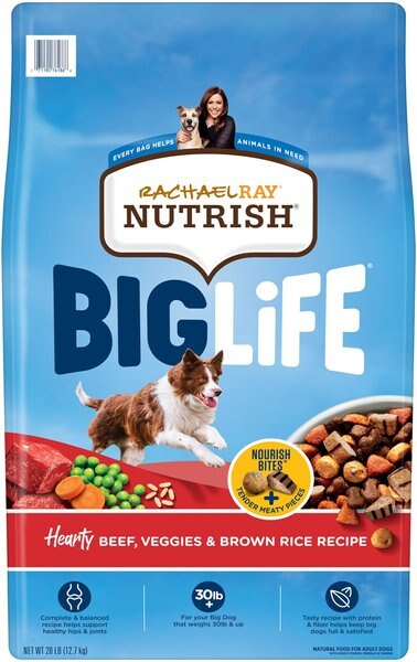 Rachael Ray Nutrish Big Life Large Breed Hearty Beef， Veggies and Brown Rice Recipe Dry Dog Food - Intensery