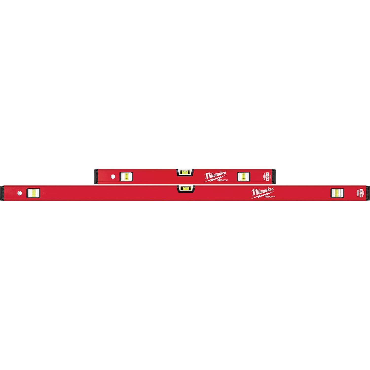 Milwaukee Redstick Aluminum Magnetic Compact Box Level Set - Intensery
