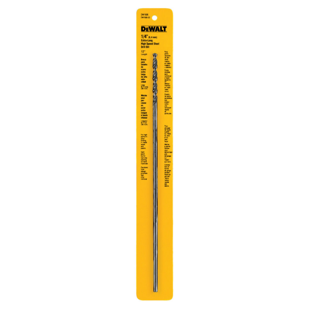 DEWALT 1/4 In. X 12 In. Long Drill Bit DW1606 from DEWALT - Intensery
