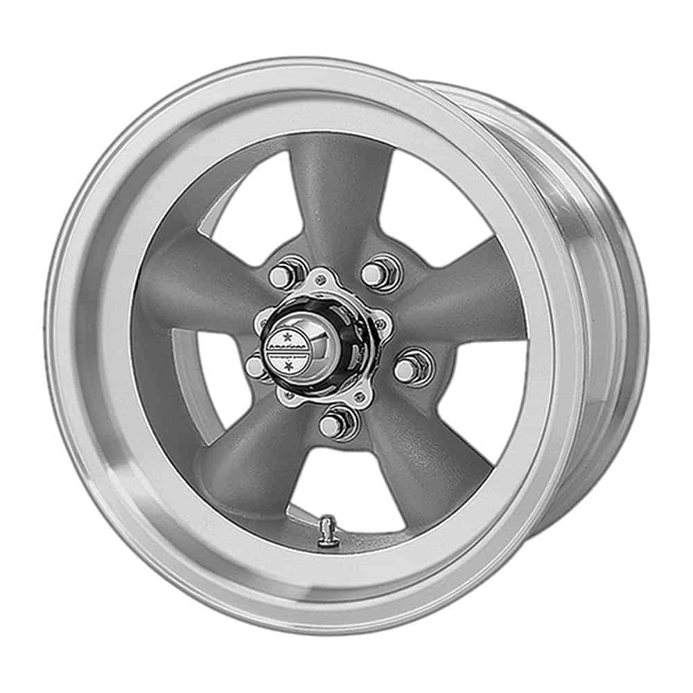 American Racing Vintage VN105 TORQ THRUST D VN105D 15X4.5 5X4.75 GRAY MACH-LP -15MM - Intensery