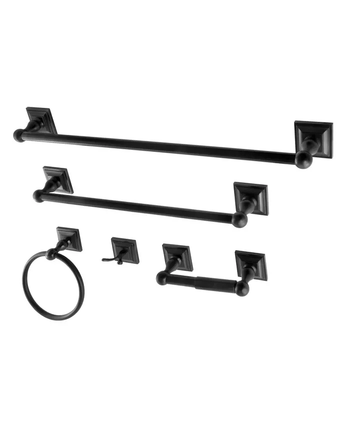 Kingston Brass Serano 5-Pc. Bathroom Accessory Set in Black - Intensery