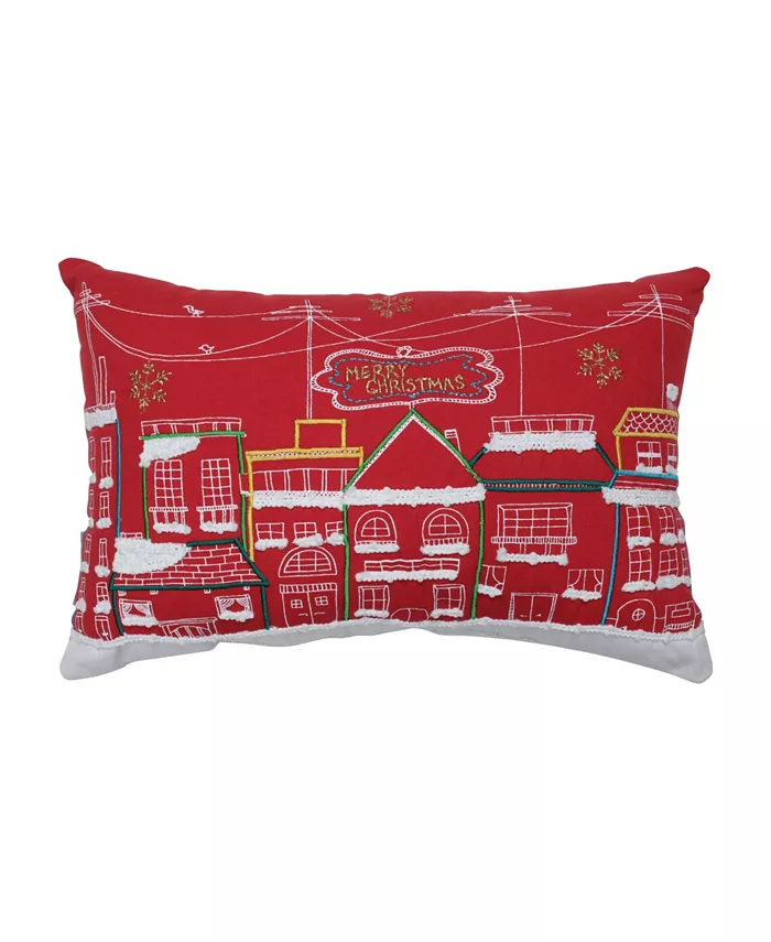 Pillow Perfect Skyline Christmas Lumbar Pillow - Intensery